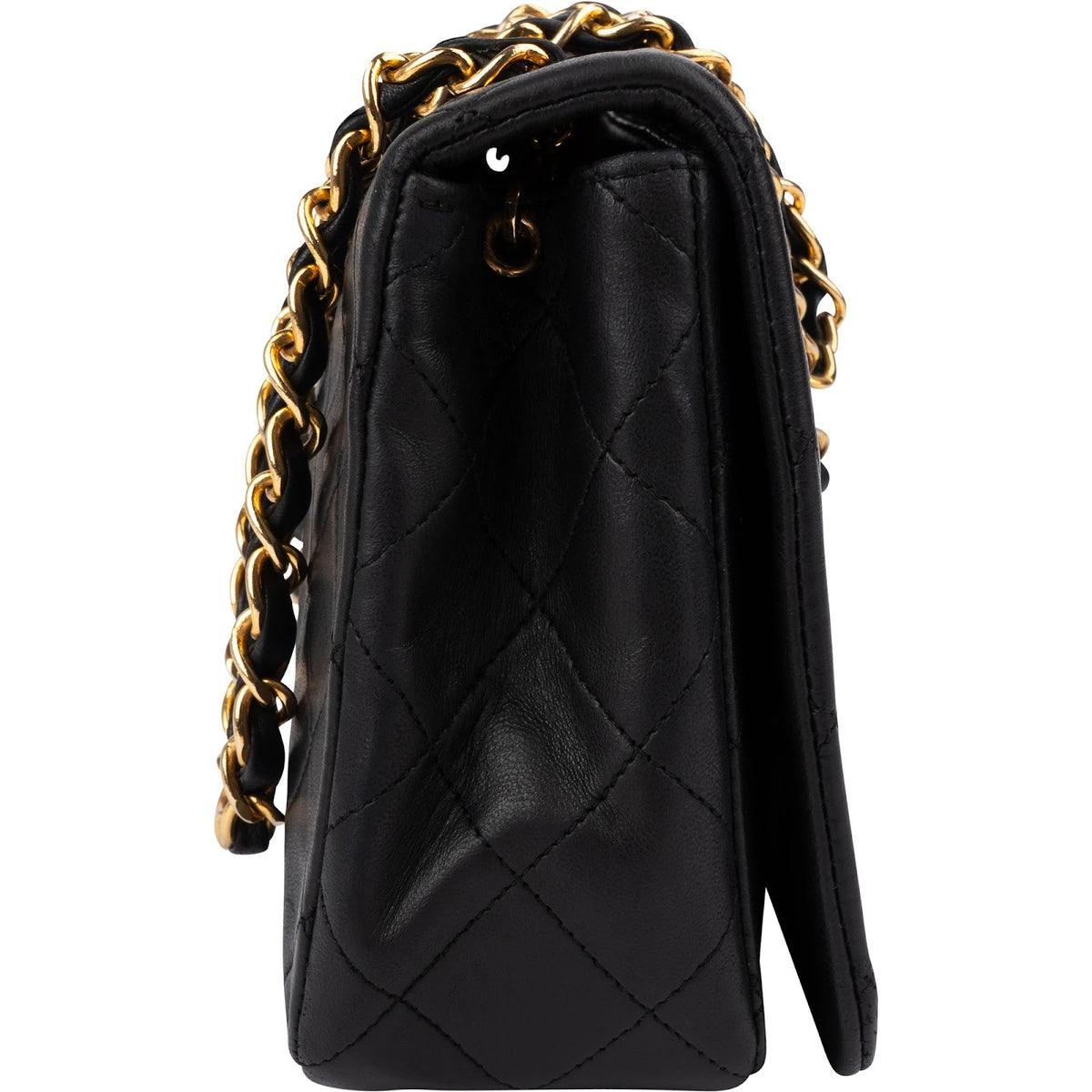 Chanel Quilted Lambskin 24K Gold Single Flap Crossbody Bag