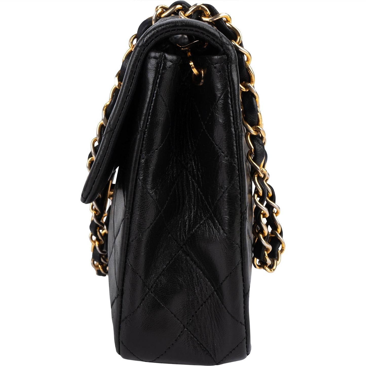 Chanel Quilted Lambskin 24K Gold Single Flap Crossbody Bag