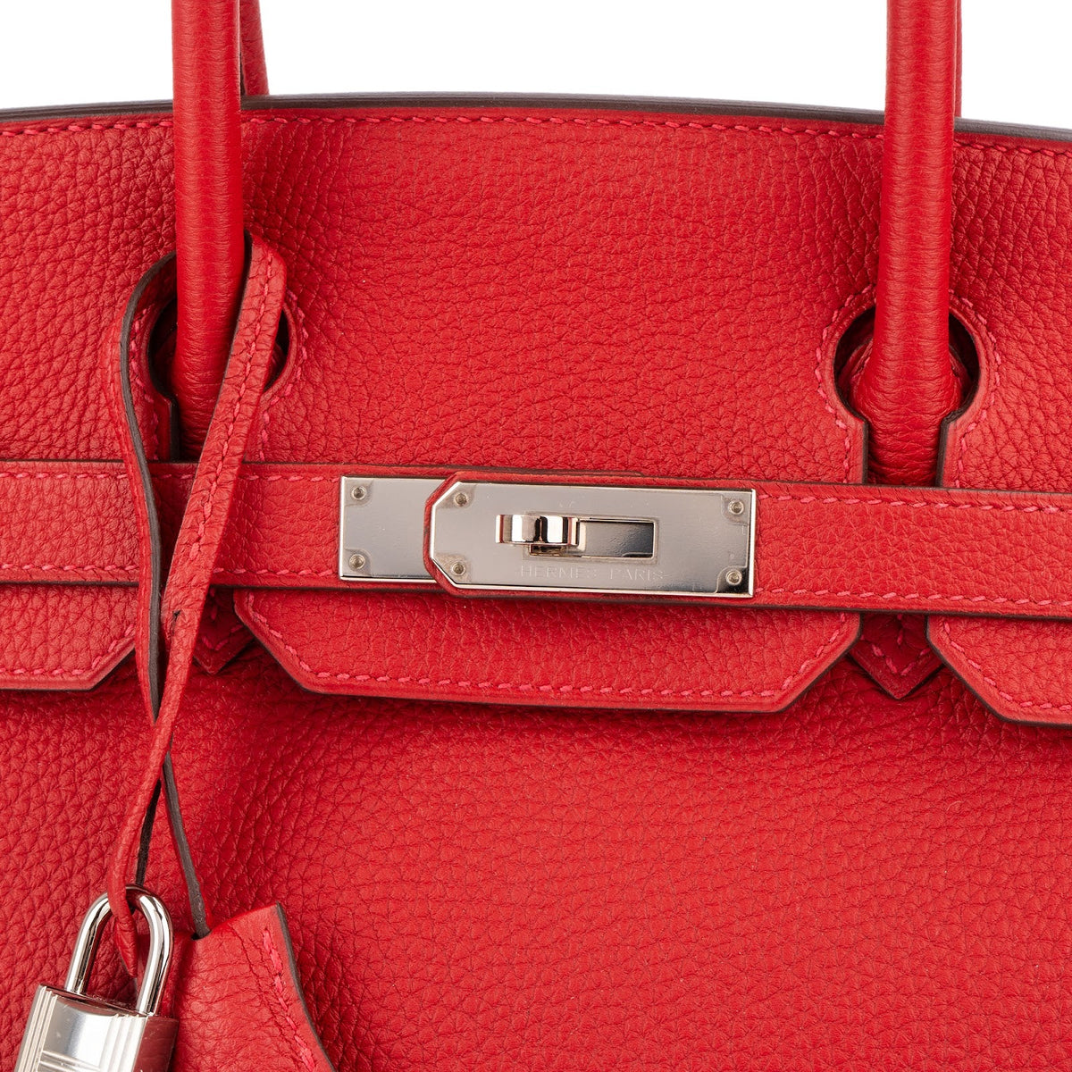 Hermès Rouge Garance Togo Leather Palladium Birkin 30 Handbag