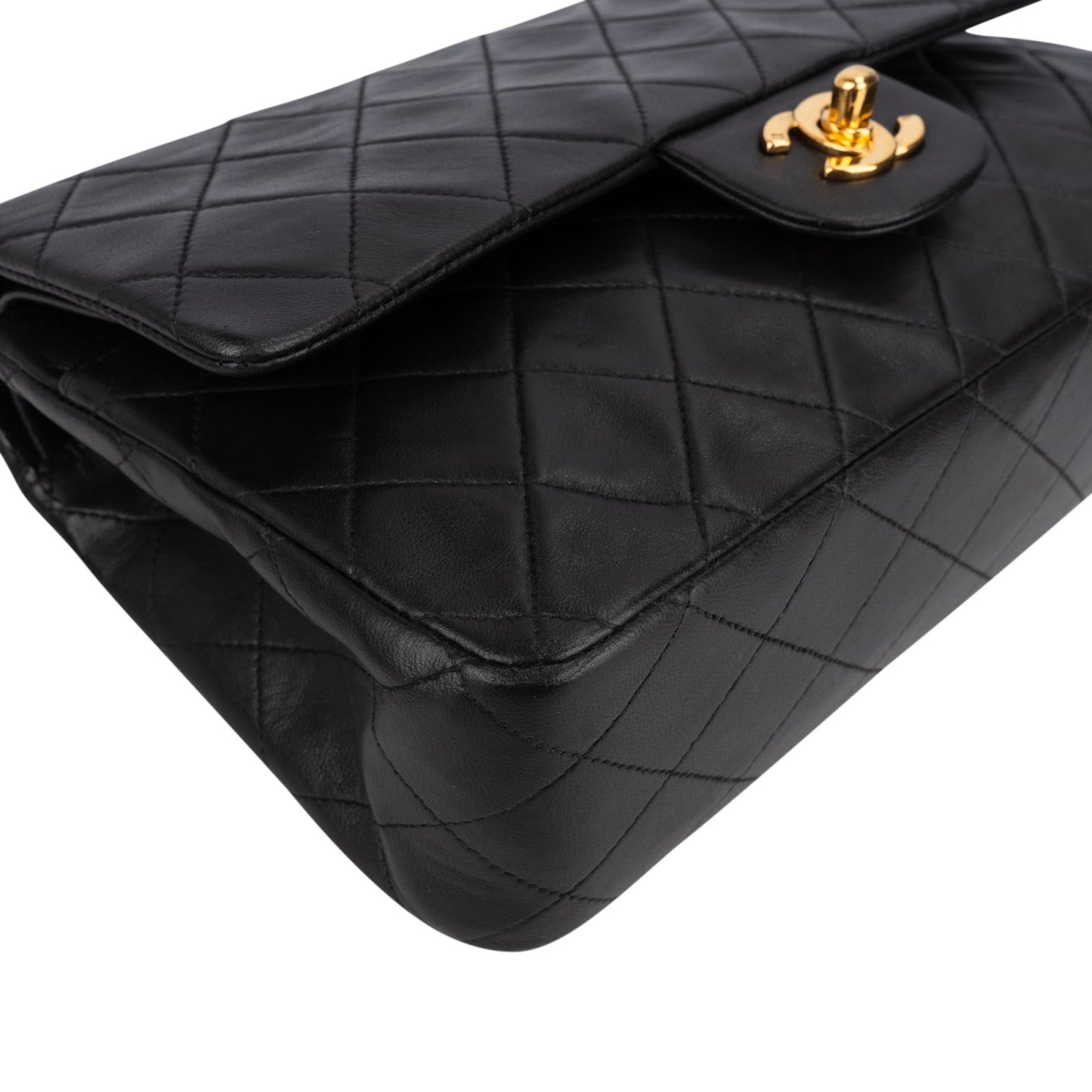 Chanel Quilted Lambskin 24K Gold Medium Double Flap Shoulder Bag