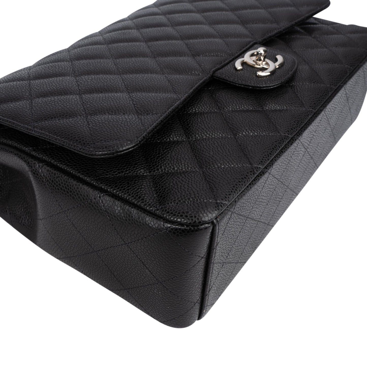 Chanel Quilted Caviar Leather Maxi Double Flap Crossbody Bag
