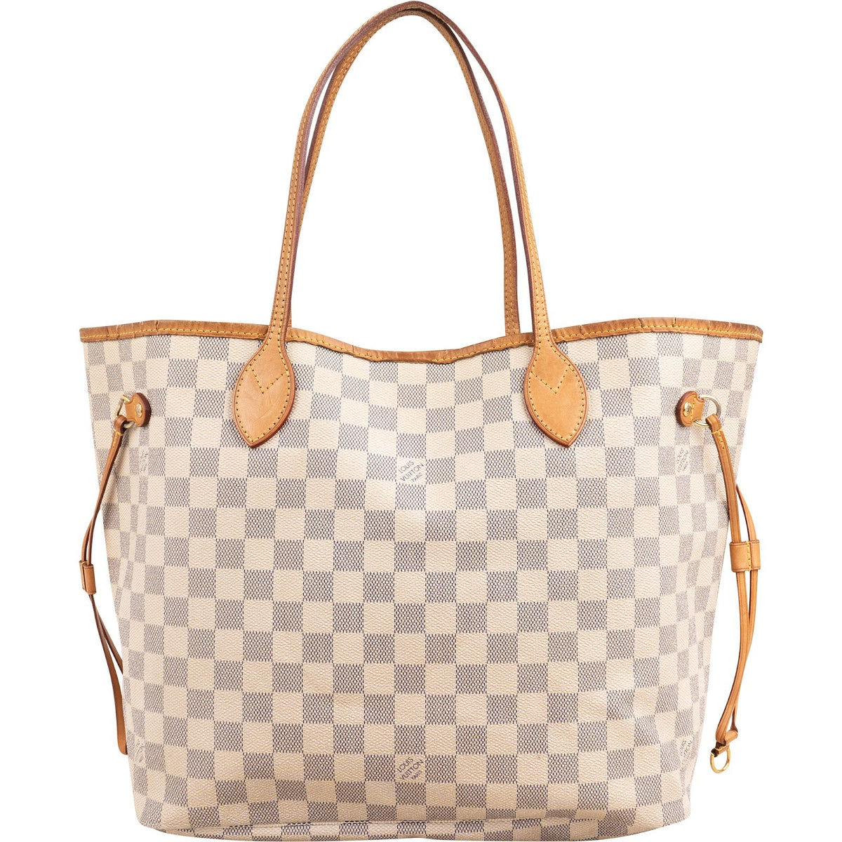 Louis Vuitton Monogram Damier Azur Canvas Neverfull MM Shoulder Bag