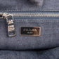 Prada Shopper aus perforiertem Denim mit Nieten – Ansicht 11