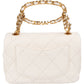 Chanel White Quilted Lambskin Mini Rectangular Flap Top Handle Crossbody Bag