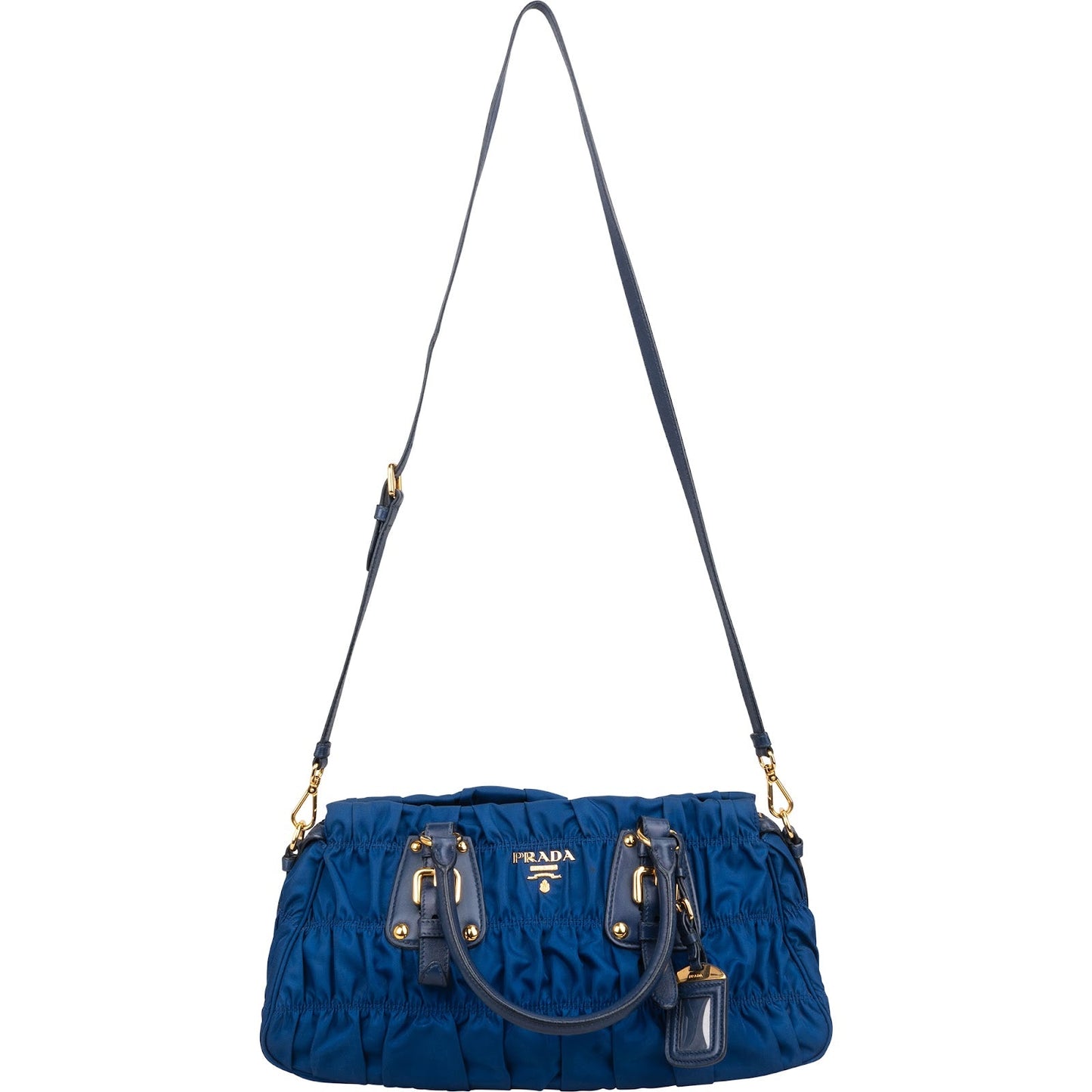 Prada Blue Tessuto Gaufre Satchel Handbag
