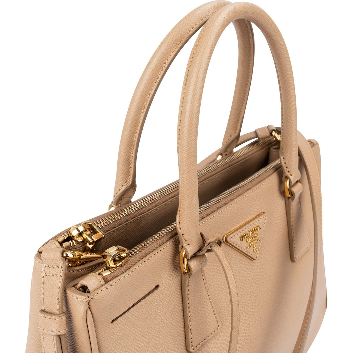 Prada Beige Saffiano Leather Galleria Handbag