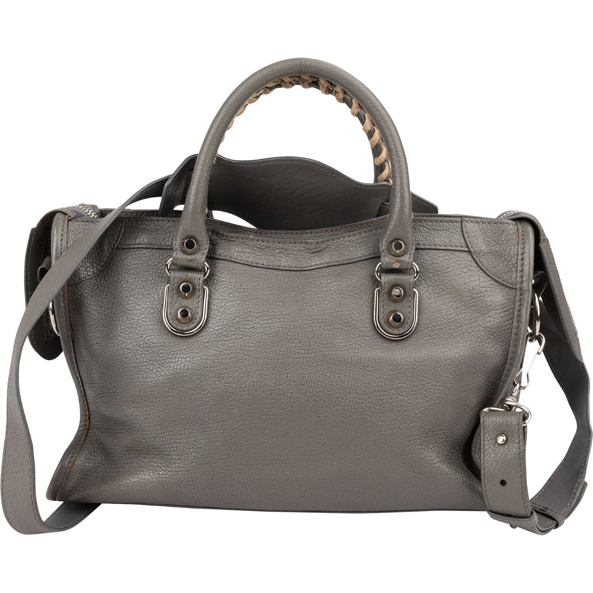 Balenciaga Classic Grey Leather City Handbag
