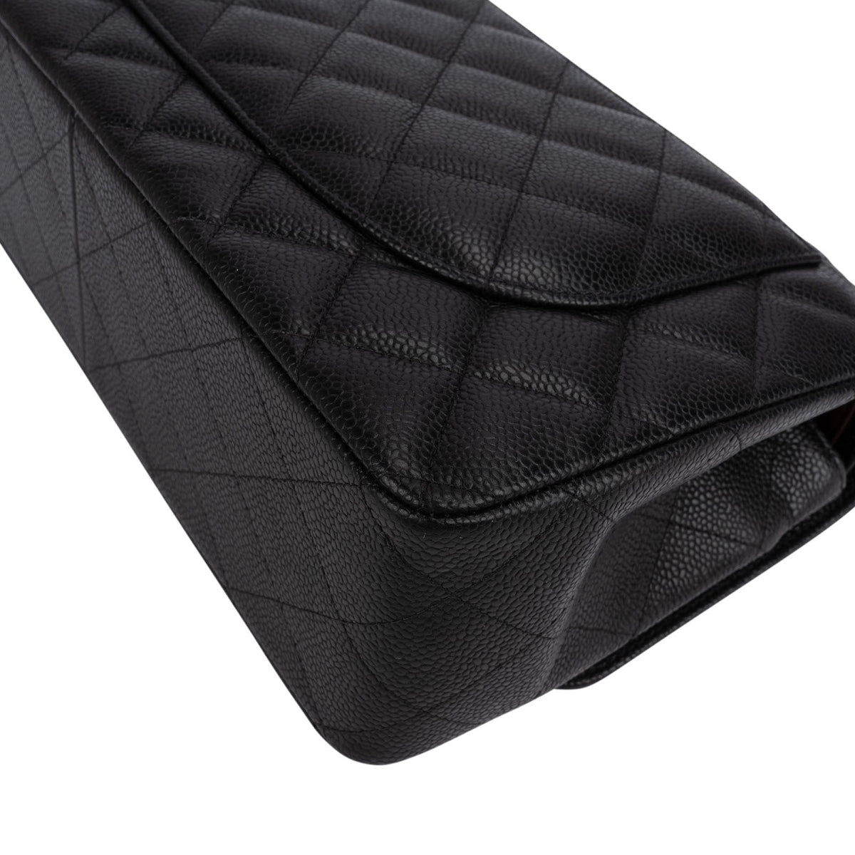 Chanel Quilted Caviar Leather Jumbo Double Flap Shoulder Bag