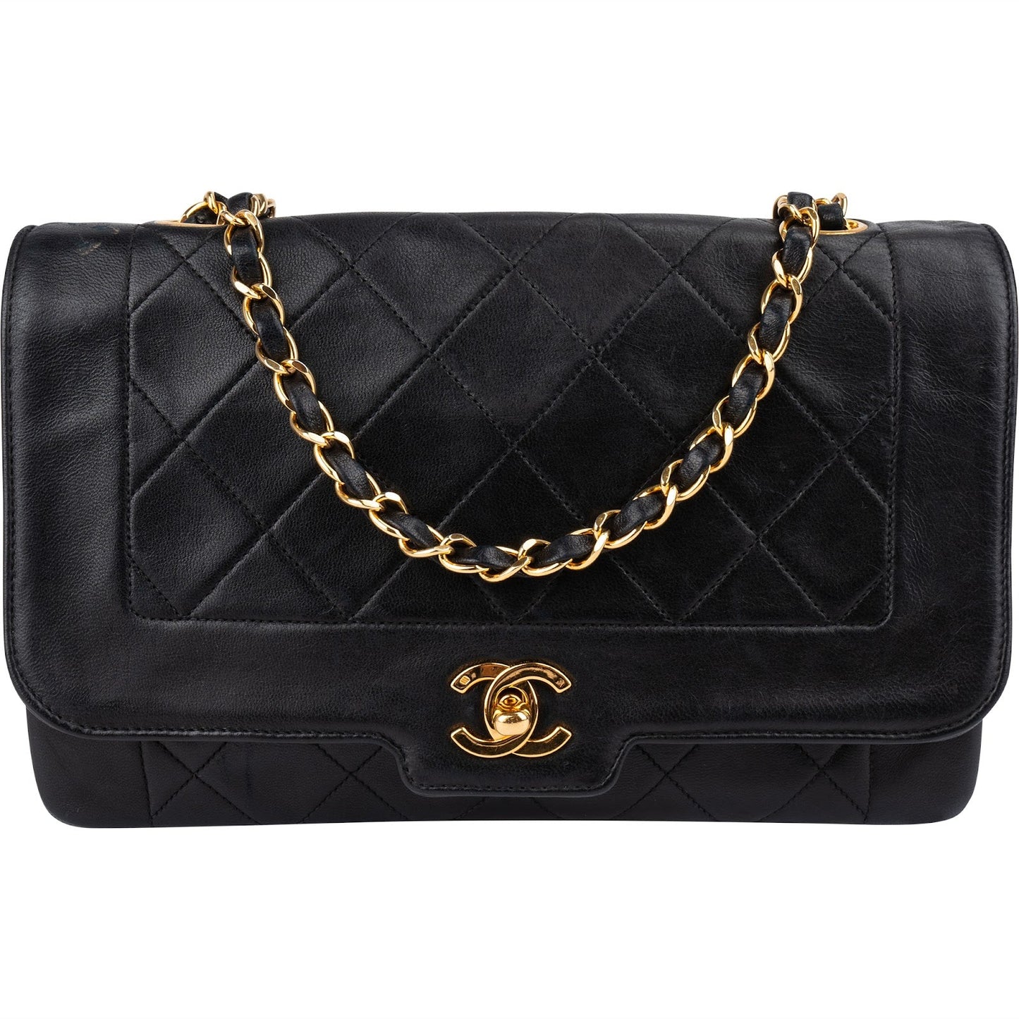 Chanel Quilted Lambskin 24K Gold Single Flap Crossbody Bag