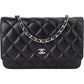 Chanel Wallet On Chain aus gestepptem Caviar-Leder – Vorderansicht