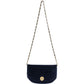 Chanel Chevron Velvet Half Moon Single Flap Crossbody Bag
