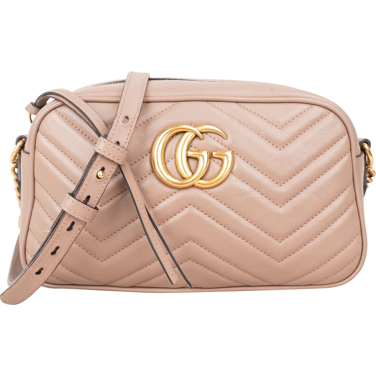 Gucci Matelassé Leather GG Marmont Camera Crossbody Bag