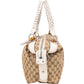 Gucci Monogram GG Heavy Braided Handle Bamboo Shoulder Bag