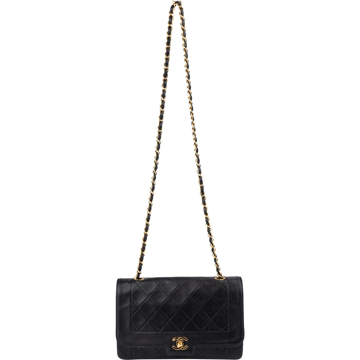 Chanel Quilted Lambskin 24K Gold Single Flap Crossbody Bag