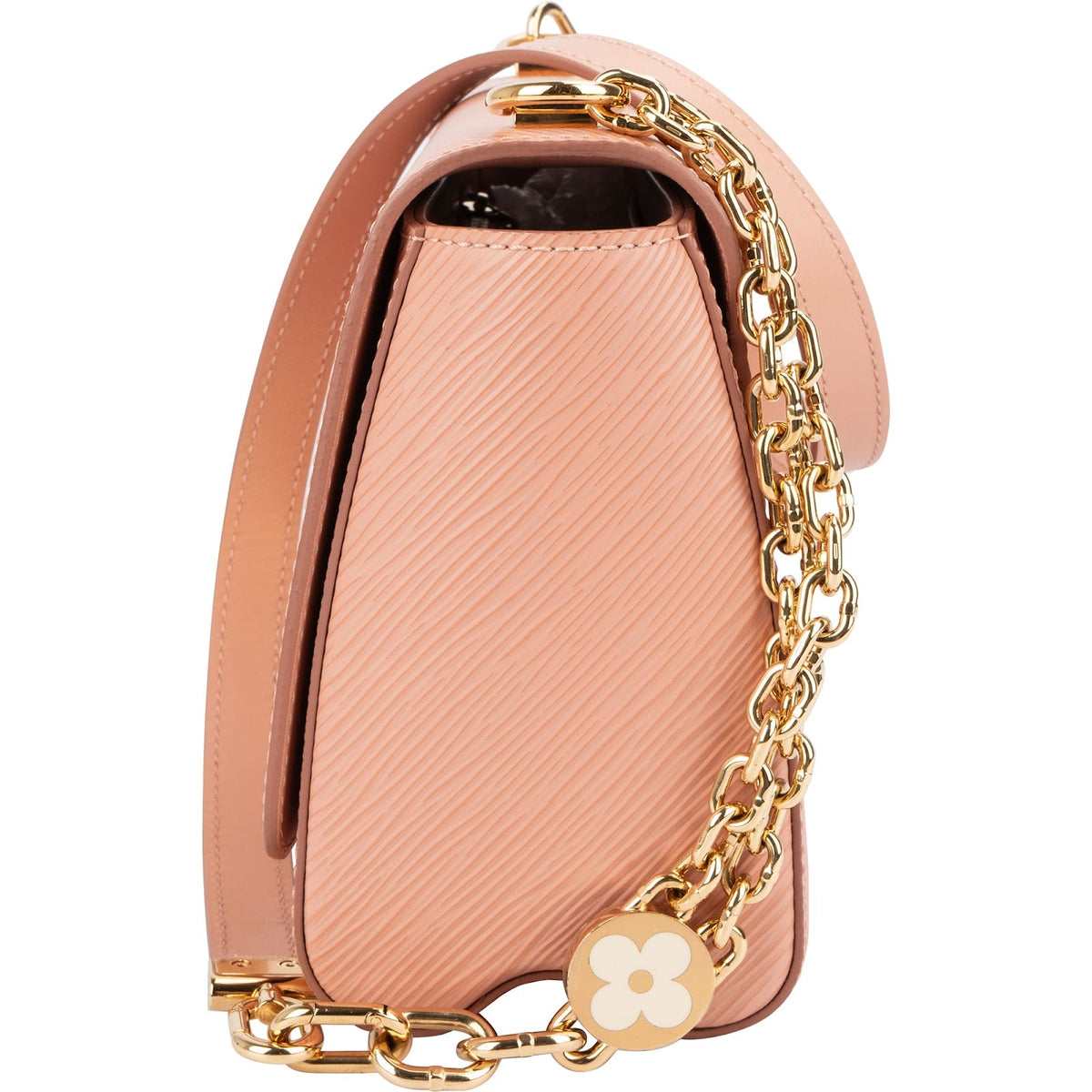 Louis Vuitton Rose Epi Leather Twist Flower Chain Crossbody Bag
