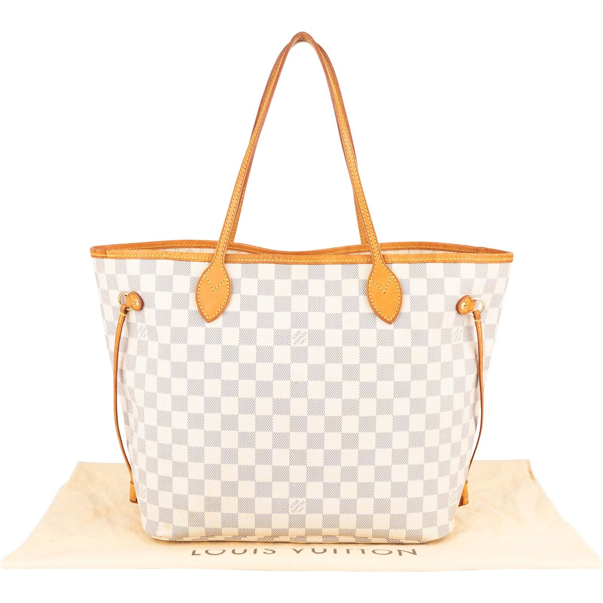 Louis Vuitton Monogram Damier Azur Canvas Neverfull MM Shoulder Bag