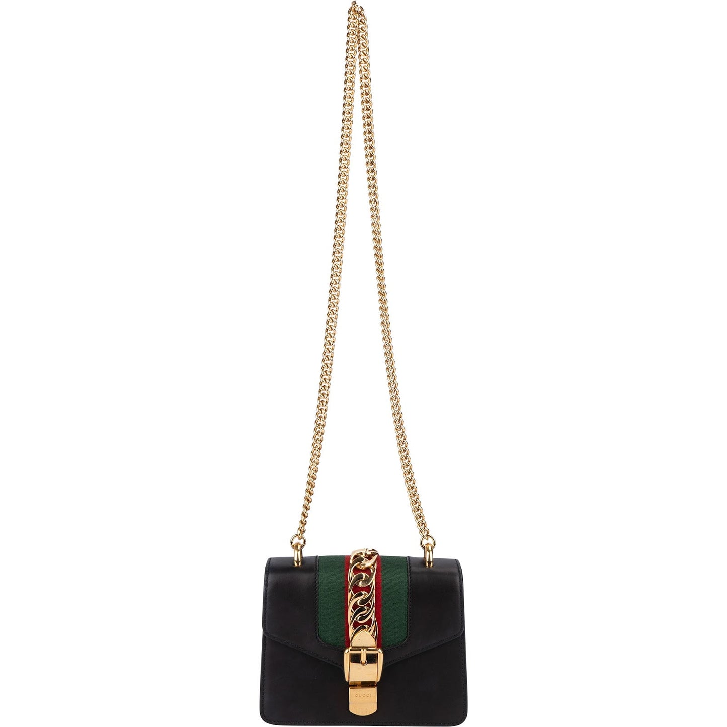 Gucci Black Leather Small Sylvie Crossbody Bag