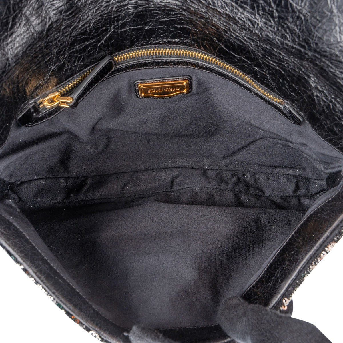 Miu Miu Bicolor Sequin Flap Hobo Shoulder Bag