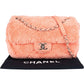 Chanel Pink Terry Cloth Coco Single Flap Shoulder Bag