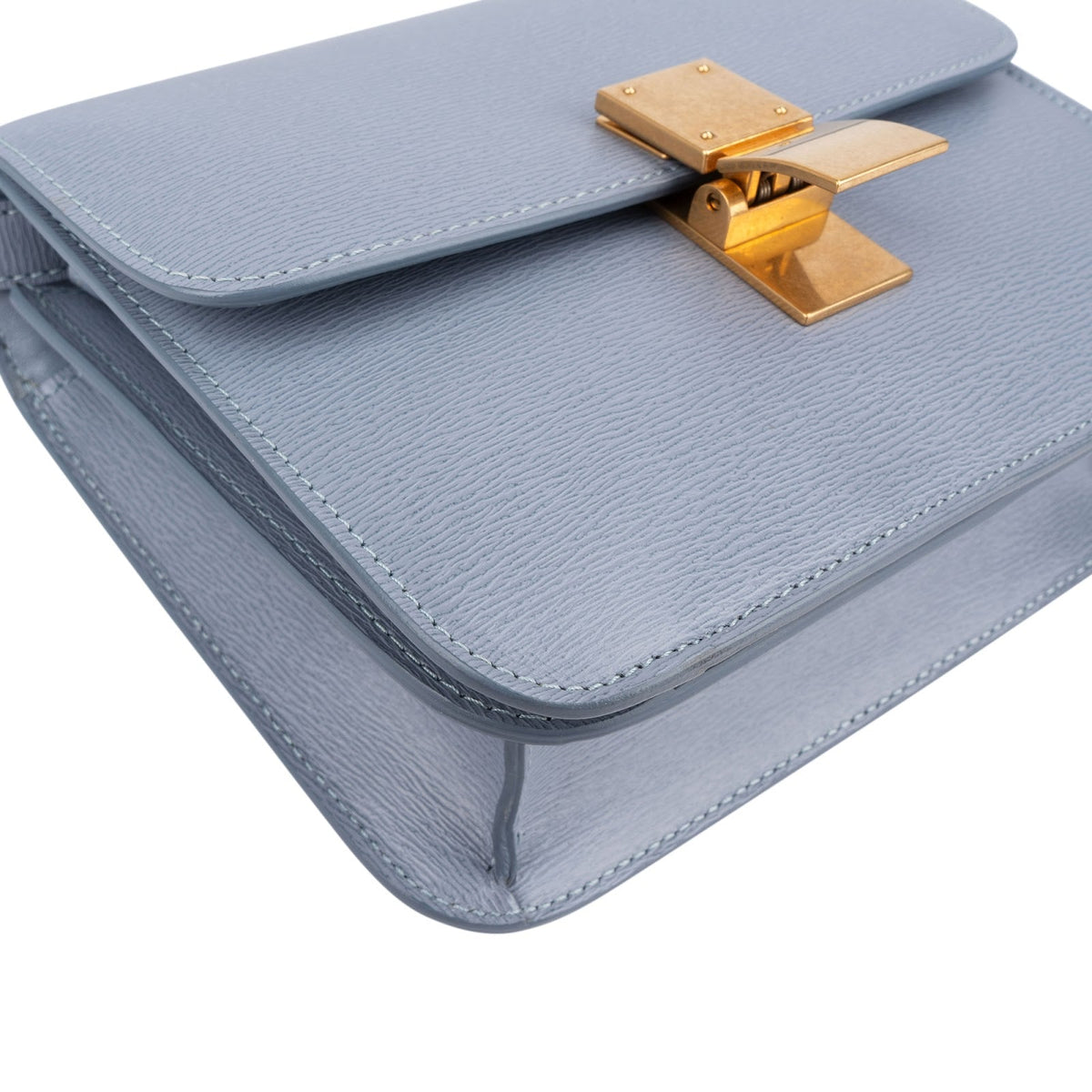 Celine Blue Grained Calfskin Classic Box Small Crossbody Bag