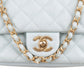 Chanel Quilted Lambskin Mini Single Flap Pearl Handle Crossbody Bag