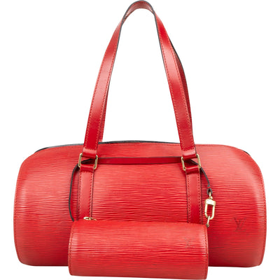 Louis Vuitton Red Epi Leather Epi Leather Soufflot Set Handbag