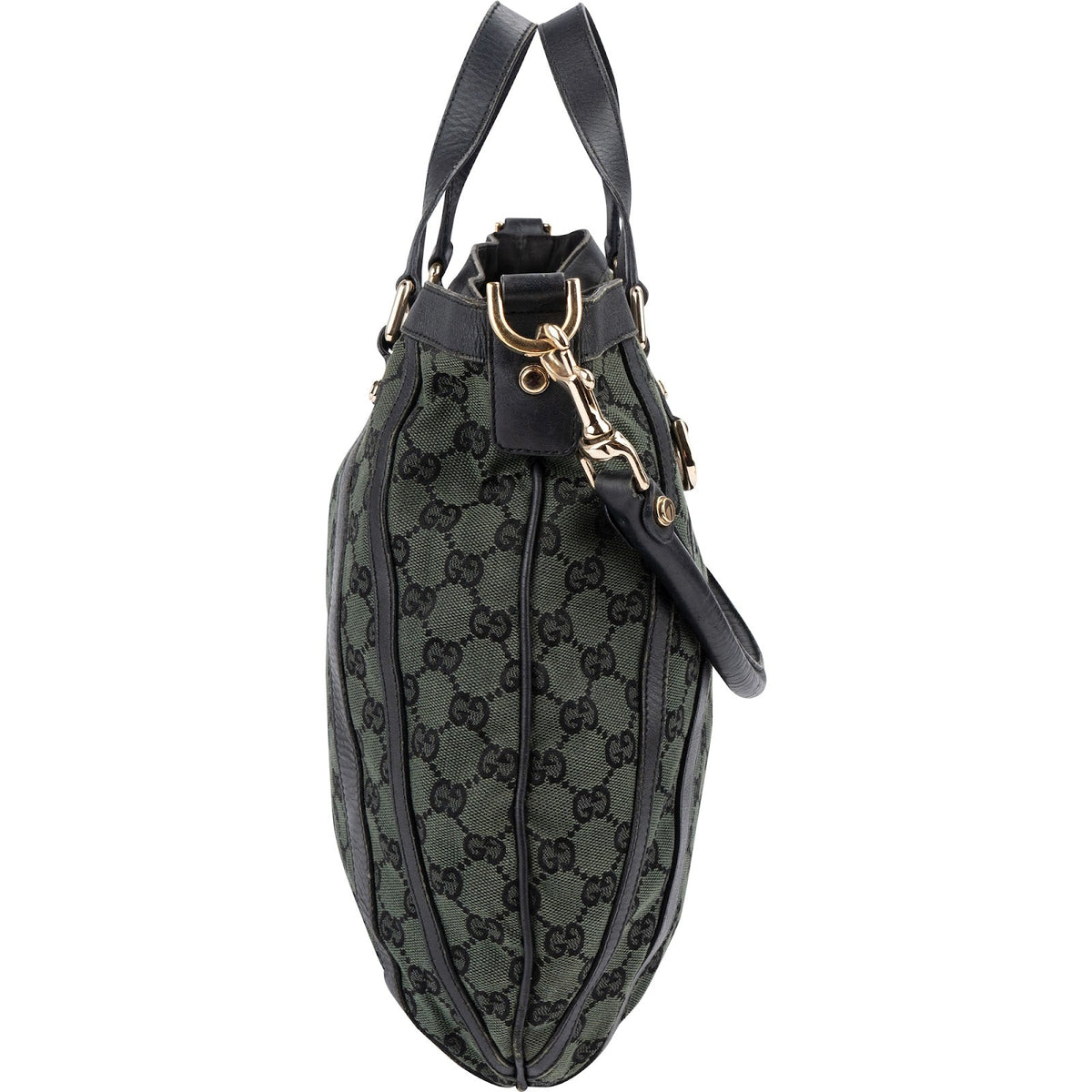 Gucci Green Monogram GG Canvas Hobo Handbag