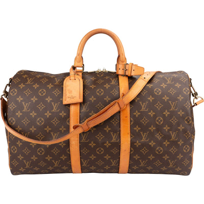Louis Vuitton Monogram Canvas Keepall 50 Bandoulière Travel Bag
