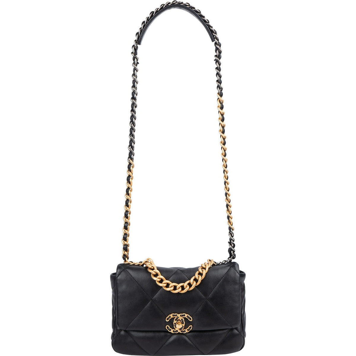 Chanel 19 Quilted Lambskin Leather Single Flap Crossbody Bag