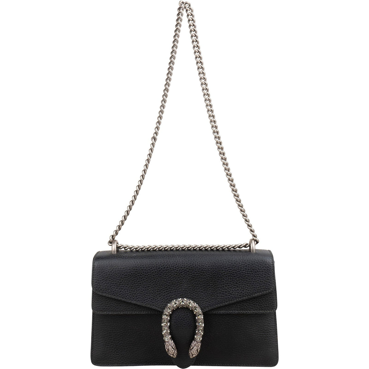 Gucci Grained Leather Crystal Dionysus Shoulder Bag