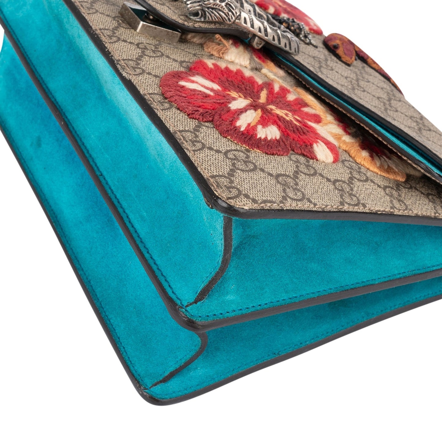 Gucci Monogram GG Supreme Floral and Snake Embroided Dionysus Shoulder Bag
