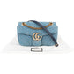 Gucci Denim Matelassé Denim Pearl GG Marmont Crossbody Bag