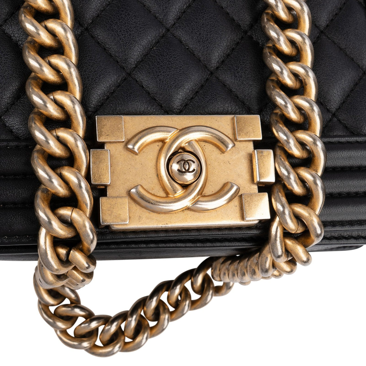 Chanel Quilted Calfskin Small Boy Single Flap Crossbody Bag
