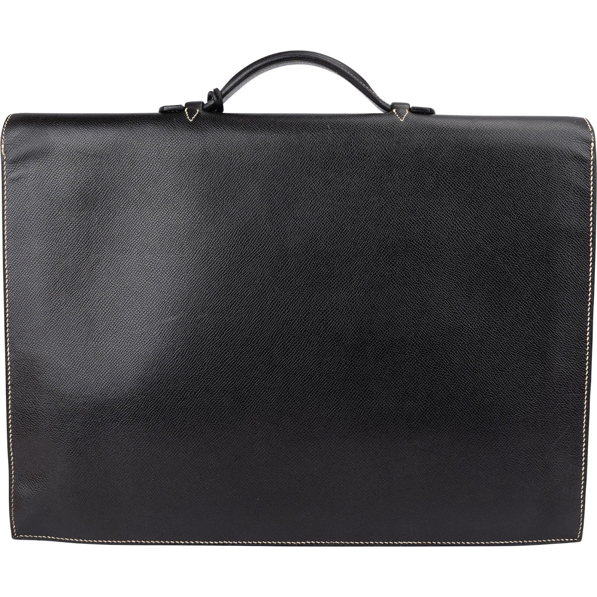 Hermès Noir Courchevel Leather Sac à Dépêches Business Handbag