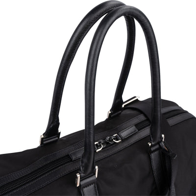 Prada Tessuto Nylon Saffiano Leather Duffle 50 Travel Bag
