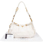 Prada White Soft Calf Leather Ruched Shoulder Bag