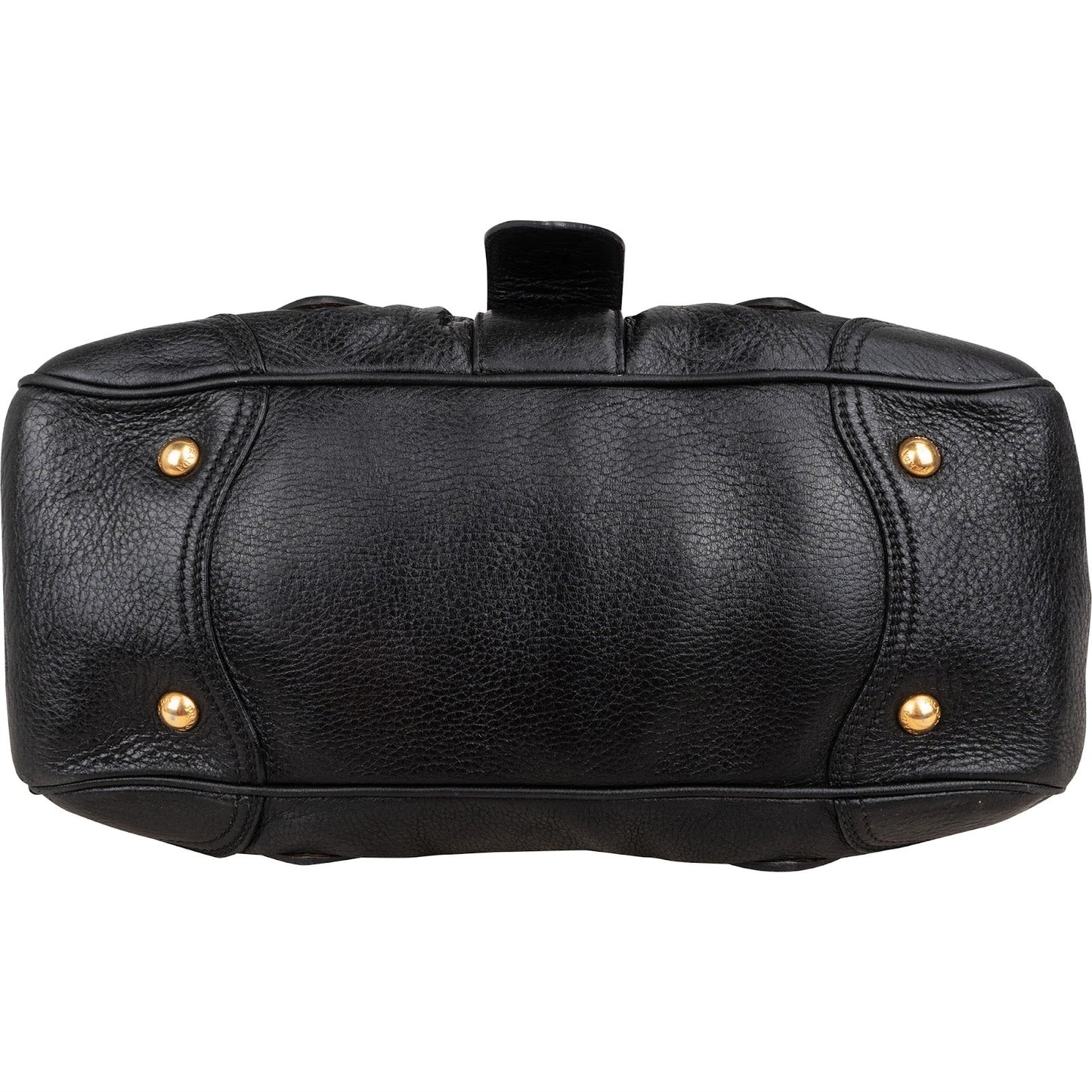 Prada Black Leather Cervo Lux Dragon Satchel Handbag