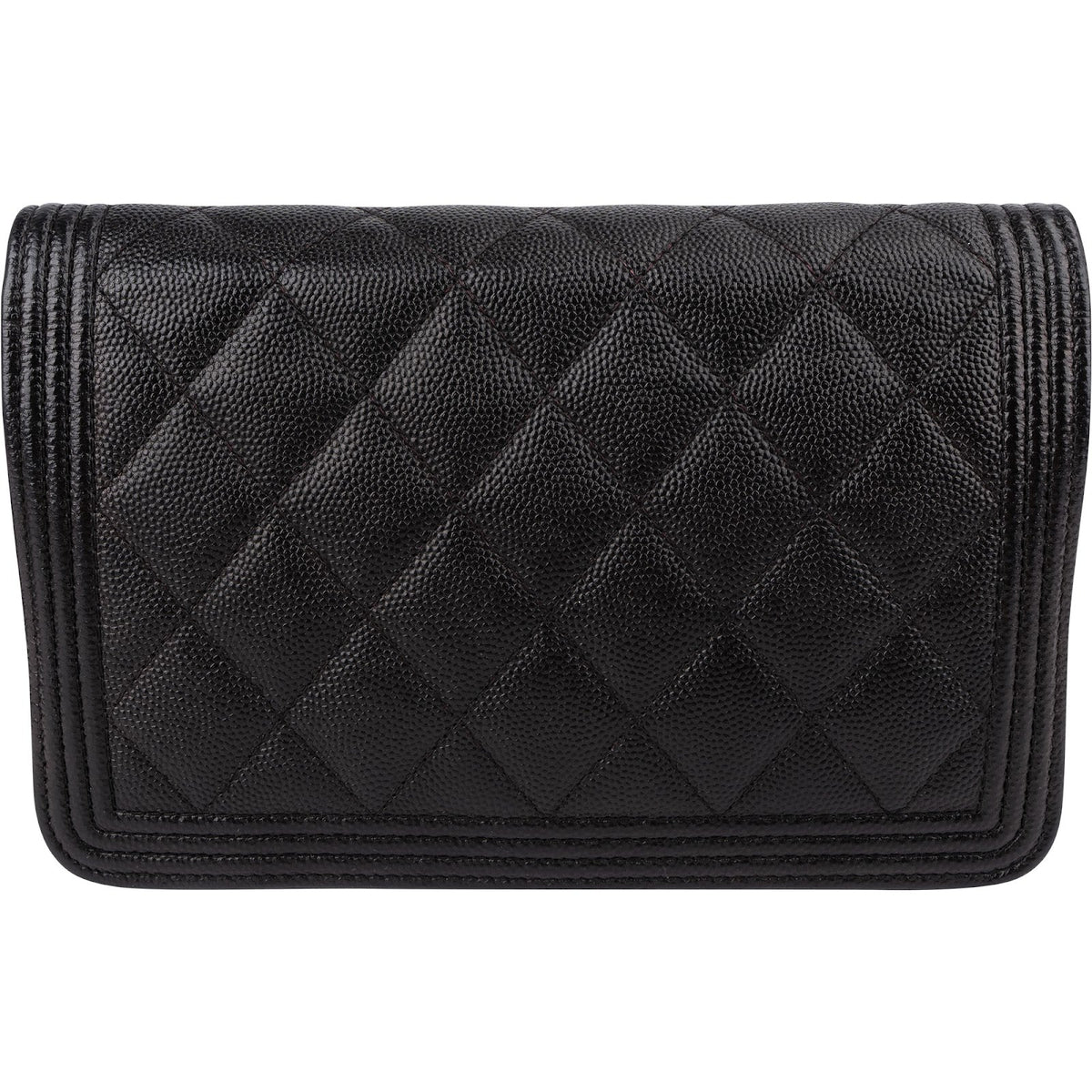 Chanel Quilted Caviar Leather Wallet On Chain Boy Crossbody Bag
