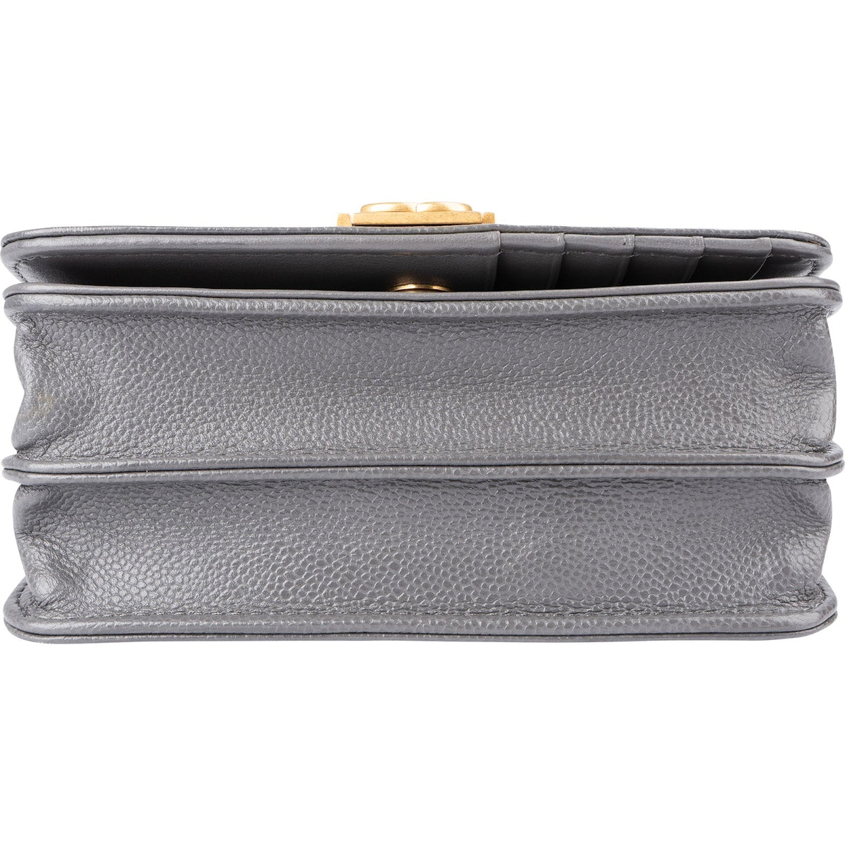 Chanel Quilted Caviar Leather Small Boy Mini Wallet On Chain Crossbody Bag