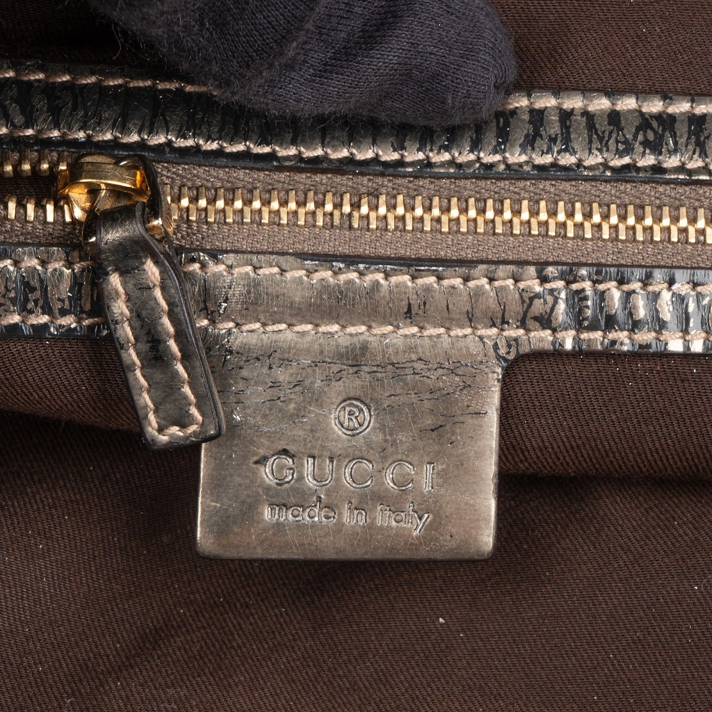 Gucci Monogram GG Bamboo Handle Shoulder Bag