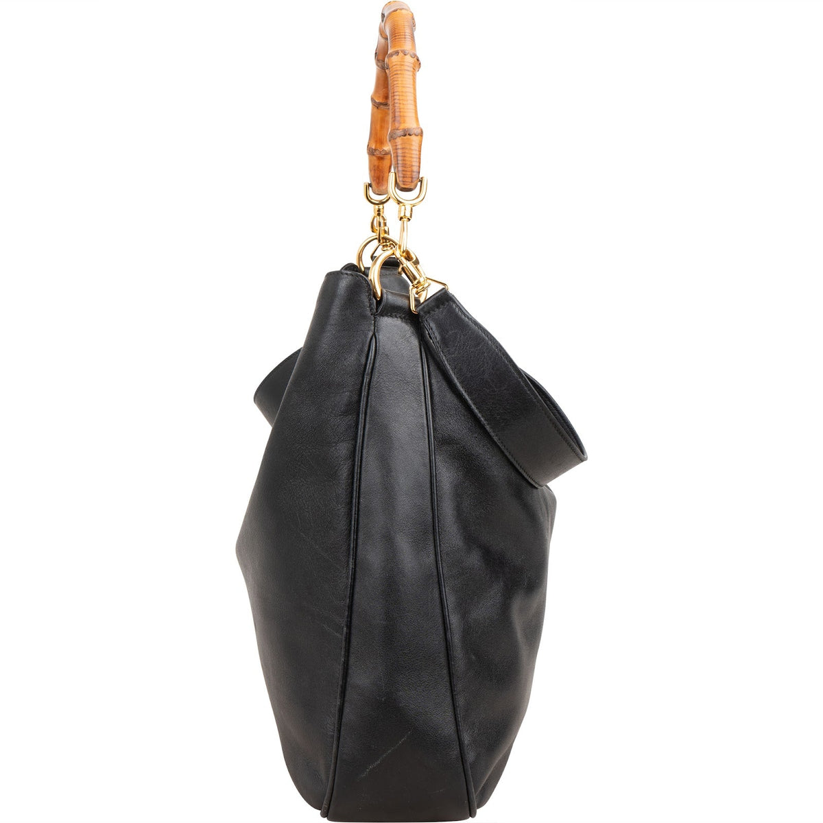 Gucci Bamboo Handle aus schwarzem Leder – Ansicht 5