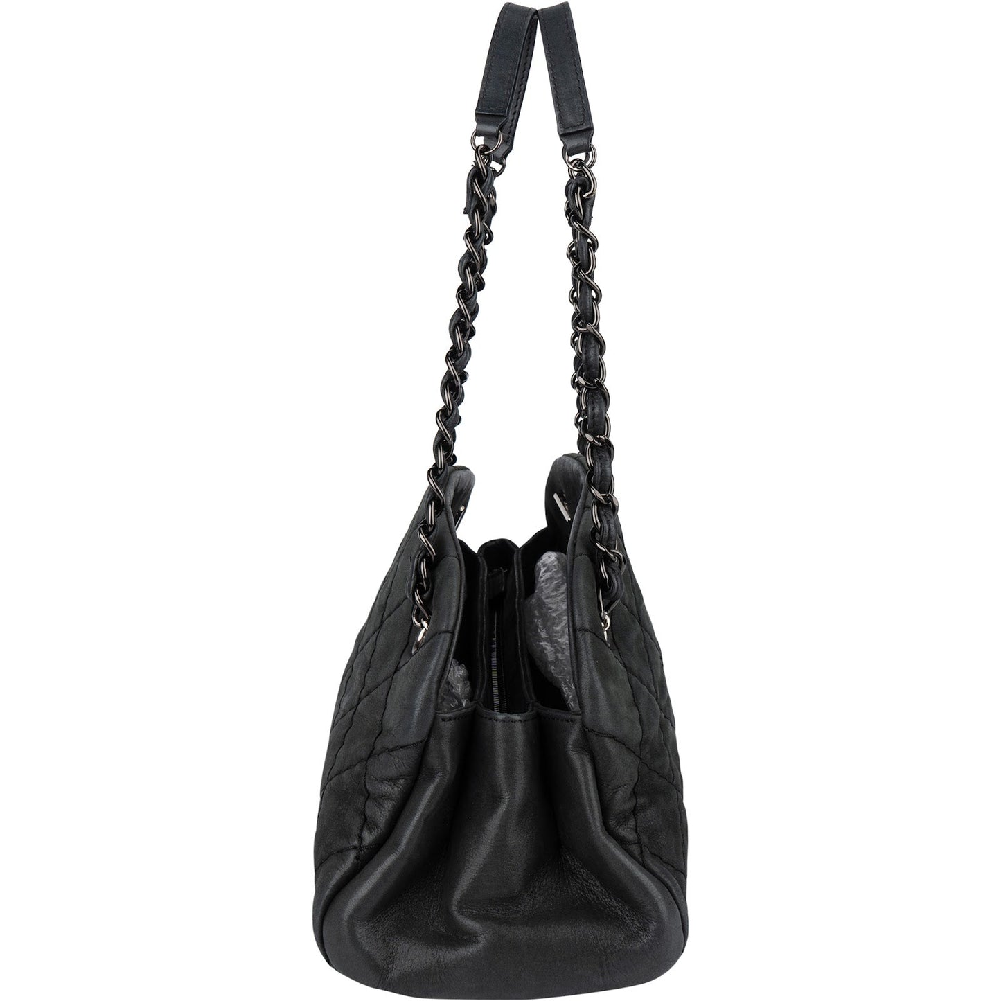 Chanel Quilted Iridescent Calfskin Just Mademoiselle Bowling CC Shoulder Bag
