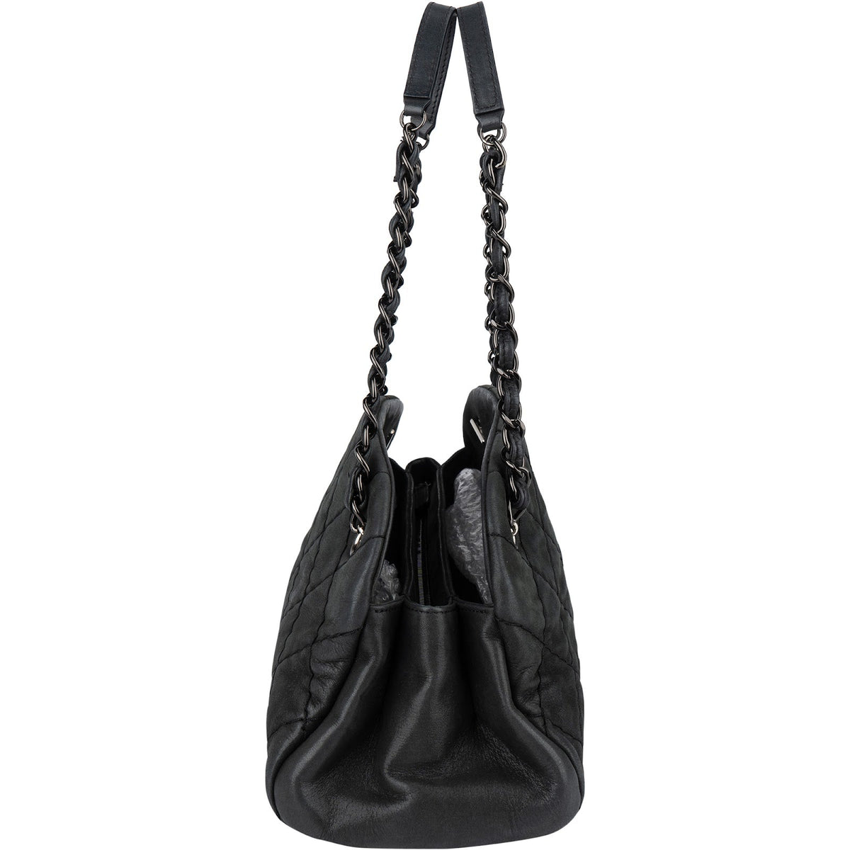 Chanel Quilted Iridescent Calfskin Just Mademoiselle Bowling CC Shoulder Bag