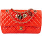 Chanel Valentine Single Flap aus Lackleder in Rot und Orange – Vorderansicht