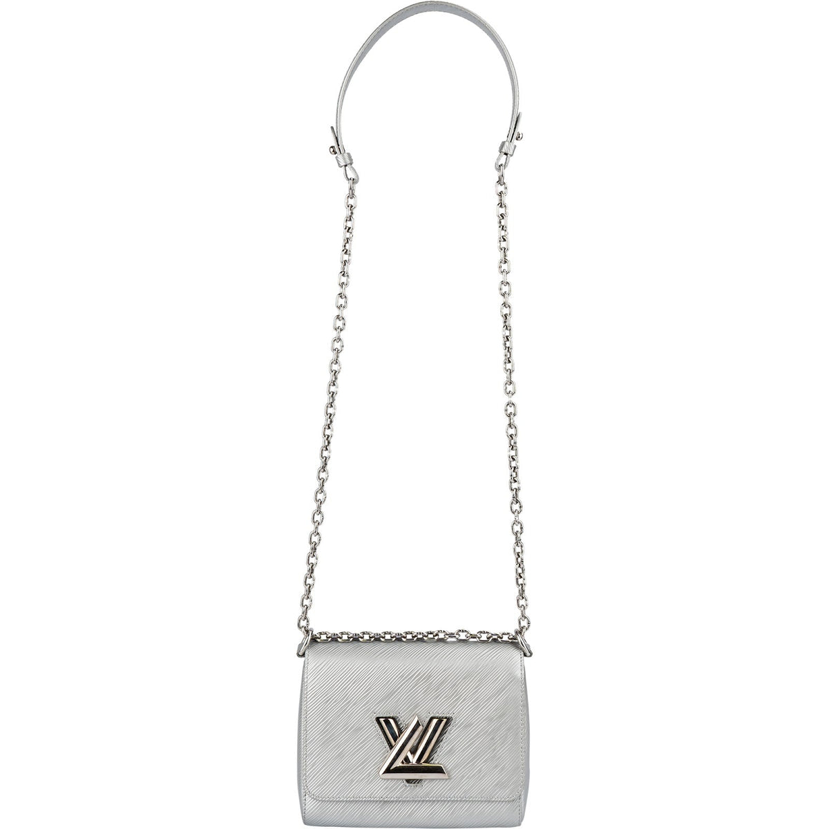 Louis Vuitton Silver Metallic Epi Leather Twist PM Crossbody Bag