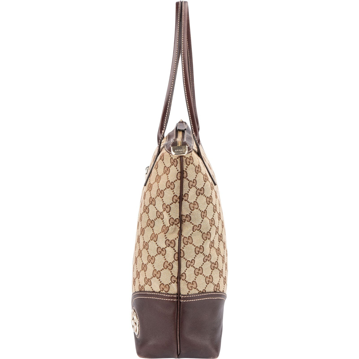 Gucci Monogram GG Canvas D-Ring Interlocking GG Tote Shoulder Bag