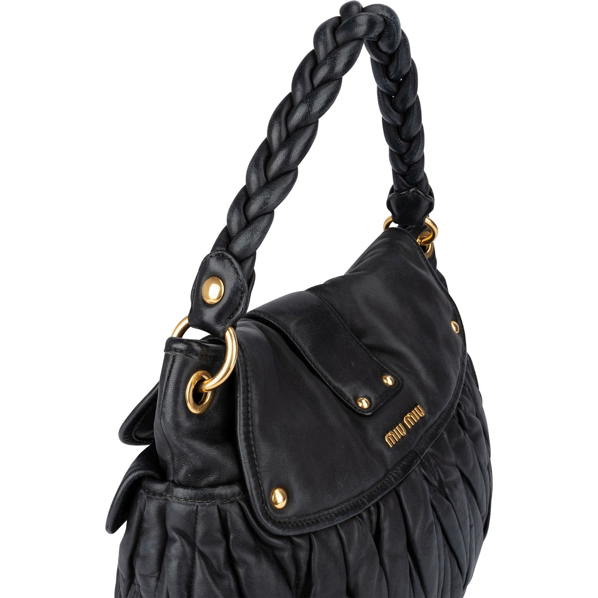 Miu Miu Coffer Hobo City aus Matelassé-Nappaleder – Ansicht 2