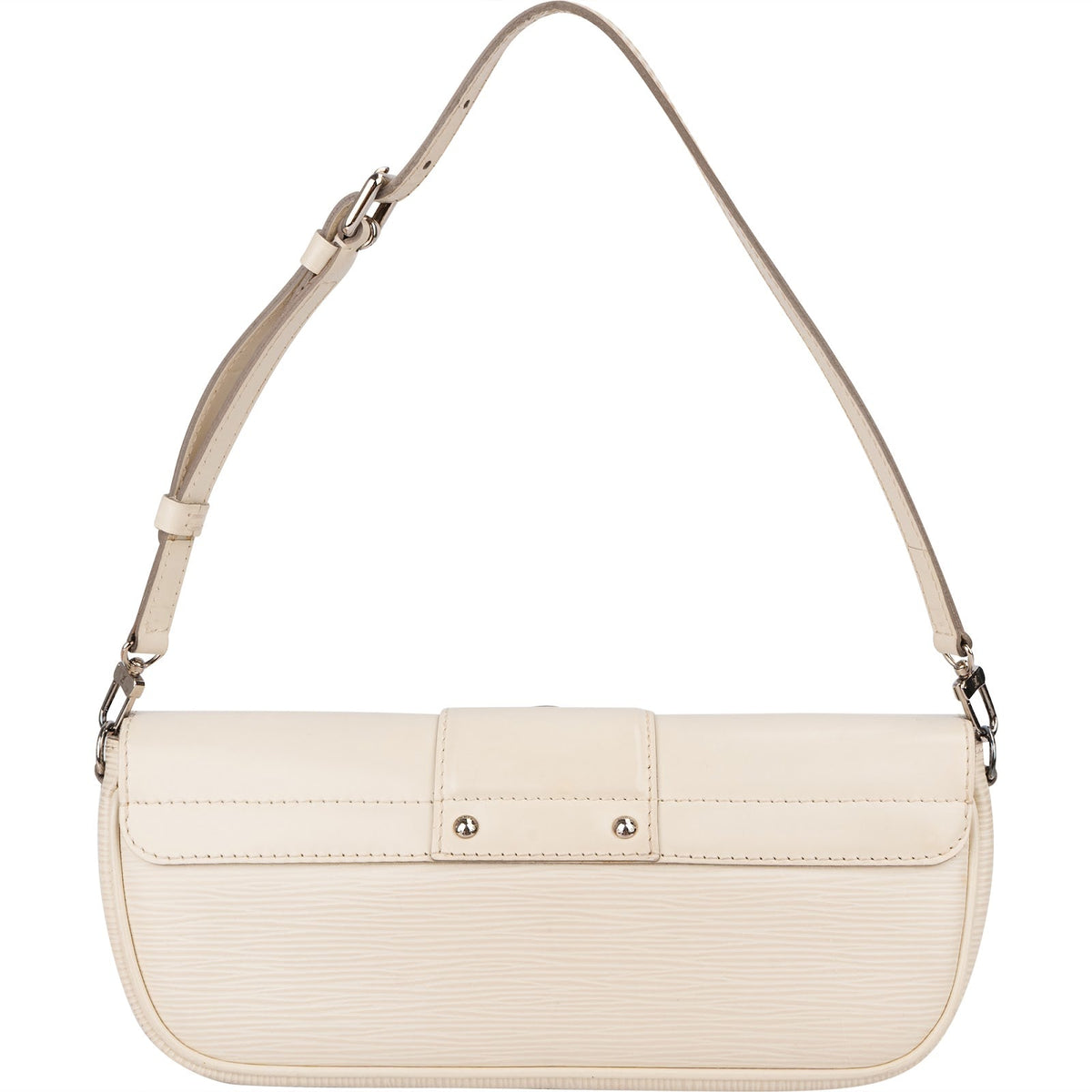 Louis Vuitton White Epi Leather Montaigne Clutch Shoulder Bag