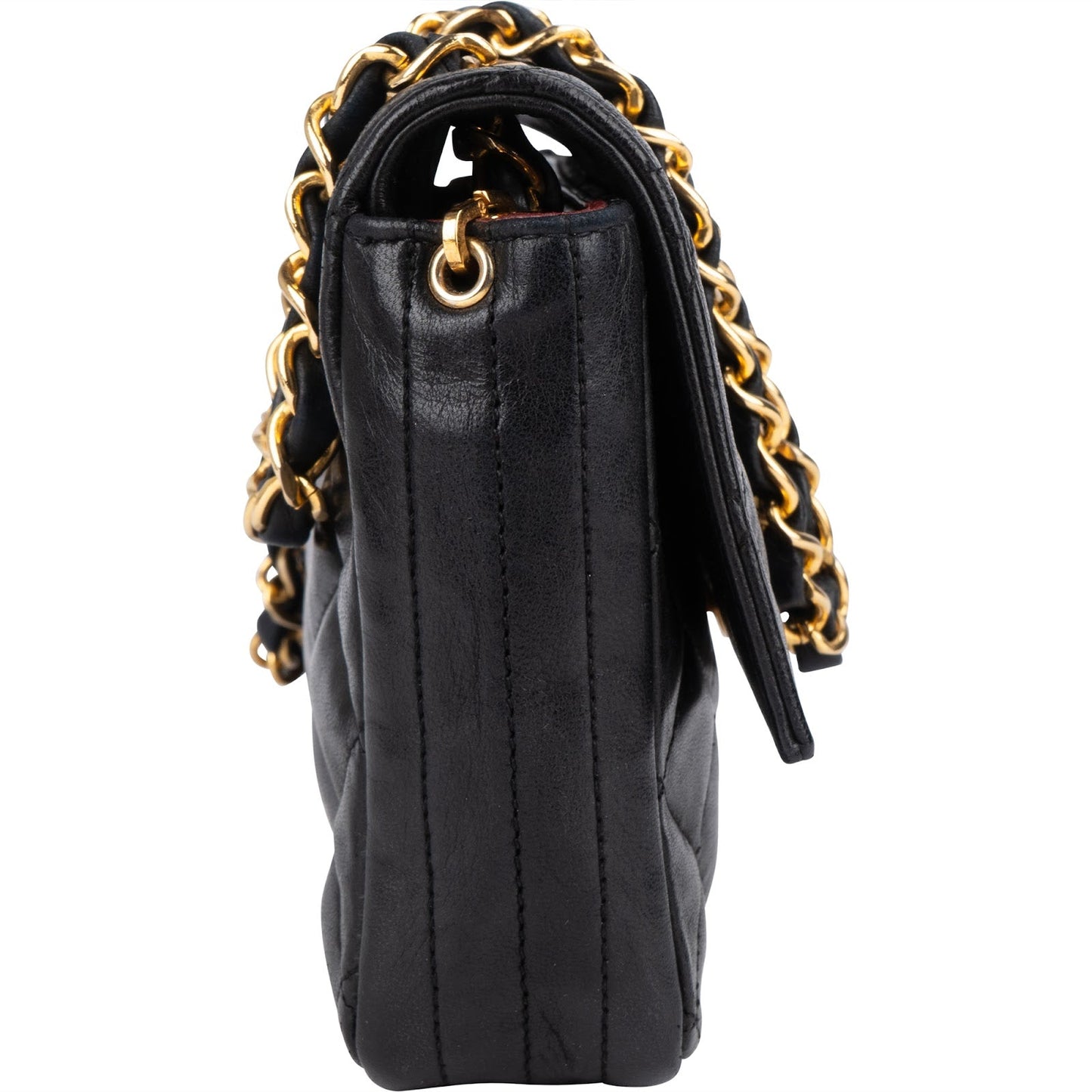 Chanel Quilted Lambskin 24K Gold Single Flap Crossbody Bag