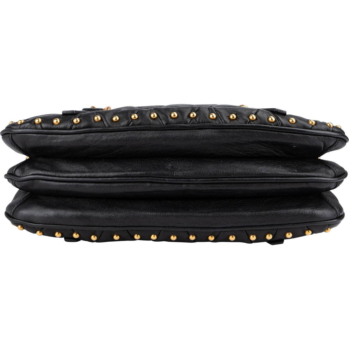 Miu Miu Quilted Leather Studded Turnlock Flap Shoulder Bag